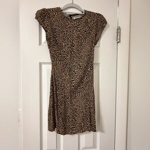 Reformation Leopard Print Mini Dress - Brown & Black